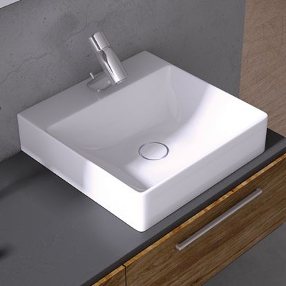 Countertop washbasin - EDGE: 6440 - Lapino Ceramic - ceramic / square / contemporary