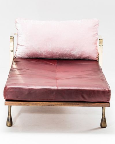 Contemporary daybed - LITTLE MISS FAT  - EGG DESIGNS - leather / wooden / steel