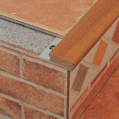 Wooden edge trim EUROSTEP 238N Euroshrink aluminum / outside
