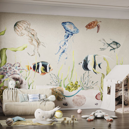 Contemporary wallpaper - AQUARIUM-HDPG-07 - HD WALLS - nonwoven fabric / vinyl / animal motif