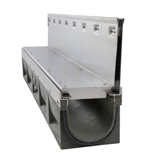 Slot drainage channel - POLY-FORTIS - Richard Brink GmbH & Co KG - stainless steel / galvanised steel grate / for public spaces