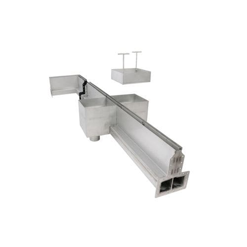 Slot drainage channel - DOUBLE-CHAMBERED - Richard Brink GmbH & Co KG - stainless steel / for public spaces / floor