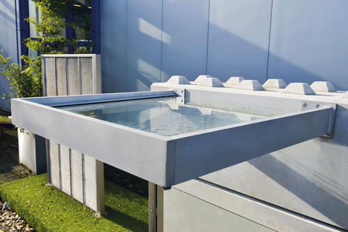 Door awning - TECTUS - Richard Brink GmbH & Co KG - aluminum / glass / flat