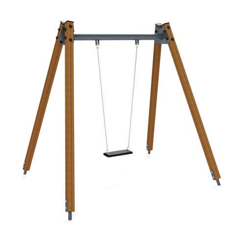 Wooden swing - 3501D - Astrus Playgrounds - galvanised steel / playground