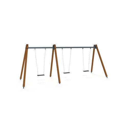 Wooden swing - 3509D - Astrus Playgrounds - galvanised steel / playground / multiple