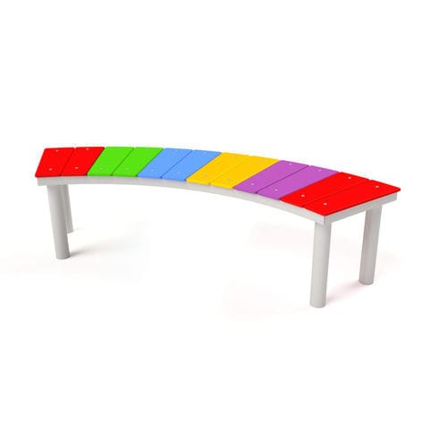 Contemporary public bench - 5018S - Astrus Playgrounds - steel / high-density polyethylene (HDPE) / without backrest