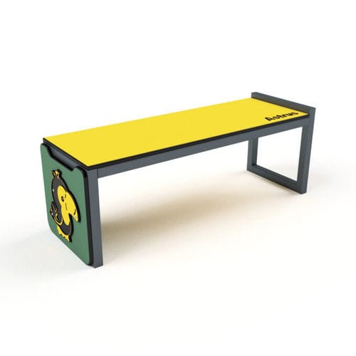 Contemporary public bench - 5028S - Astrus Playgrounds - steel / high-density polyethylene (HDPE) / without backrest