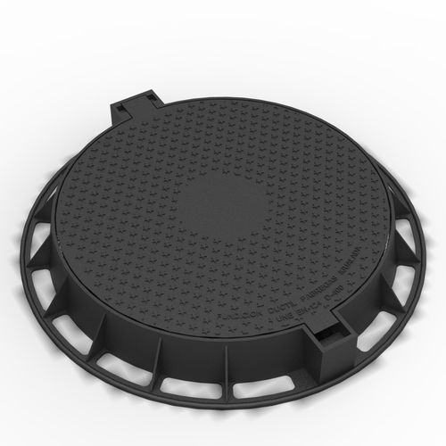 Cast iron manhole cover - R-1 - Grup Fabregas - round / with built-in lid