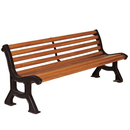 Contemporary garden bench - BASTIDE - Grup Fabregas - wooden / cast iron / with backrest