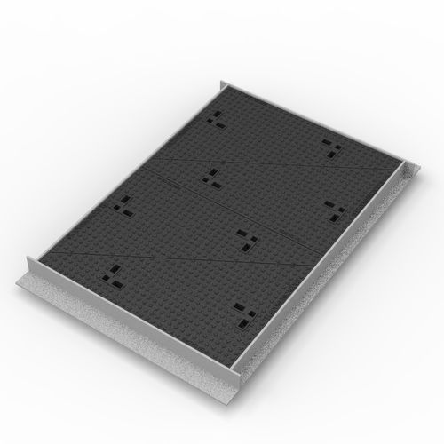 Galvanised steel manhole cover - NR-2-D400 - Grup Fabregas - rectangular / with built-in lid