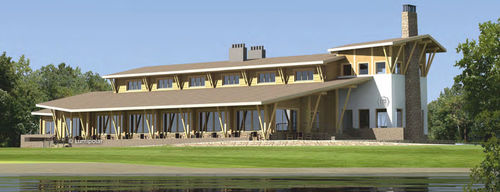 Prefab building - LIPNO, CZECH - Lumi Polar - glue-laminated wood / wood framing / for restaurant