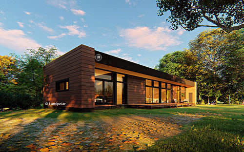 Standard model house - BELT 164 - Lumi Polar - modern / with terrace / single-story