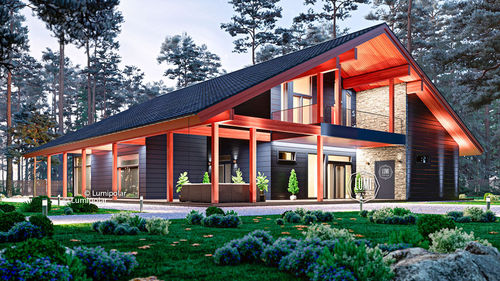 Prefab house - AMULET 393 - Lumi Polar - contemporary / with terrace / two-story
