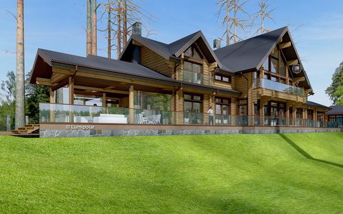 Prefab house - BARSKAJA USADBA 609 - Lumi Polar - traditional / with terrace / two-story