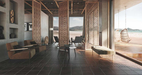 Porcelain stoneware tile - ORIA CHOCOLATE - Exagres - polished / indoor / bathroom