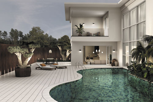 Porcelain stoneware tile - BOREAL AGUAMARINA - Exagres - polished / indoor / outdoor