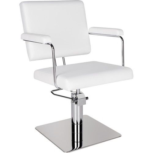 Fabric beauty salon chair - HELIOS  - Ayala - upholstered / with hydraulic pump / white
