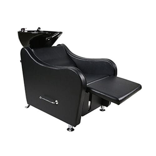 Shampoo chair with footrest - KURVA - INDUSTRIAS ORIOL - ceramic / 1-person