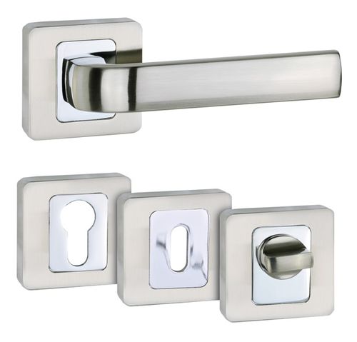 Door handle - ENTRA - Invado Sp. z o.o. - nickel / contemporary / with lock