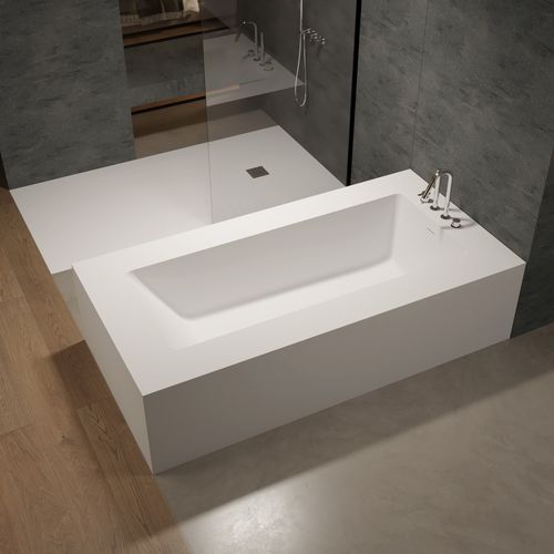 Home bathtub - AQUILA 3 - Riluxa - Corian® / contemporary / white