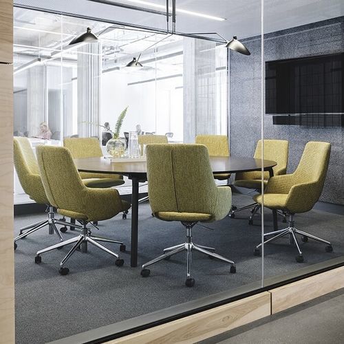 Contemporary office chair - JIMA - STUDIO TK - fabric / aluminum base ...