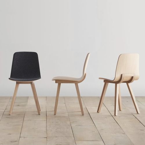 Contemporary chair - Kuskoa - STUDIO TK - indoor / fabric / oak
