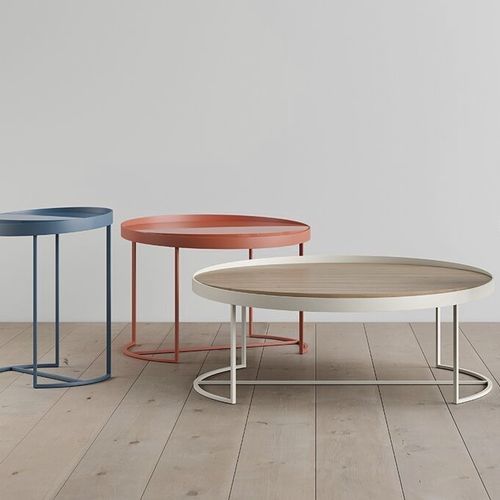 Contemporary coffee table - Sly - STUDIO TK - lacquered glass / wood veneer / laminate