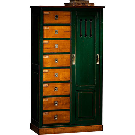 Tall filing cabinet - MM-171 - Félix Monge - wooden / with hinged door / with drawers