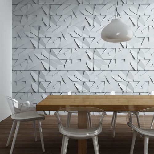 Wall-mounted decorative panel - PB 06 - vhct - fire-retardant / concrete / 3D