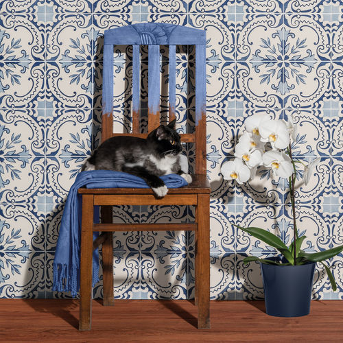Porcelain stoneware tile - ABBEY - Aleluia Ceramicas S.A - high-gloss / hand-painted / indoor