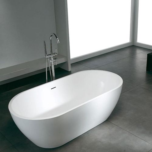 Oval bathtub - CAIRO - STANO - freestanding / Corian® / double