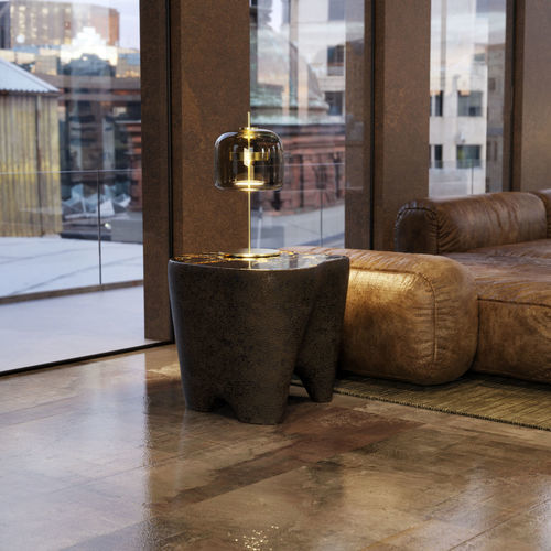 Organic design side table ODYSSEY KARPA marble / fiberglass base