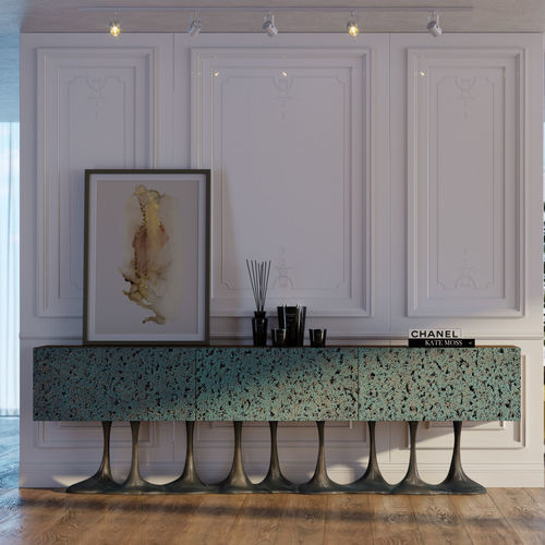Sideboard with long legs - JANUS  - KARPA - original design / wooden / resin