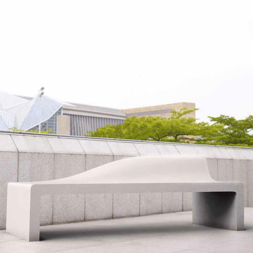 Contemporary public bench - OUTLINE - PREFAC MYWAY - concrete / with backrest