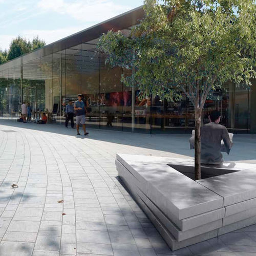 Contemporary public bench - BLOCKX BEVELED - PREFAC MYWAY - concrete / modular