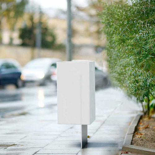 Public trash can - TILA - PREFAC MYWAY - galvanised steel / concrete / contemporary