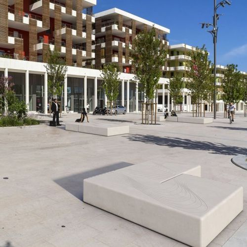 Contemporary public bench - ALERA - PREFAC MYWAY - concrete / modular