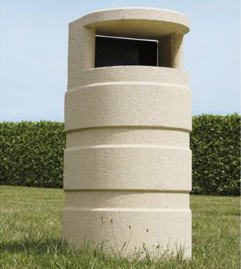 Public trash can - PÊLE MÊLE - PREFAC MYWAY - concrete / hooded / traditional