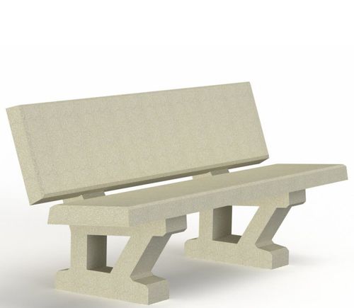 Traditional public bench - DALLAS - PREFAC MYWAY - concrete / with backrest