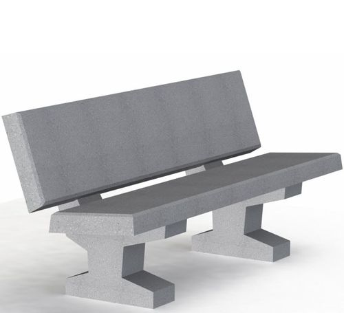 Traditional public bench - DENVER - PREFAC MYWAY - concrete / with backrest