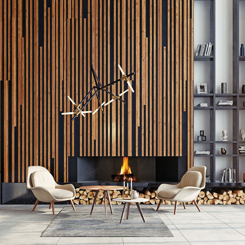 Closed wood hearth - VINCI ONE - Polyflam - 1-sided / 3-sided / COR-TEN® steel