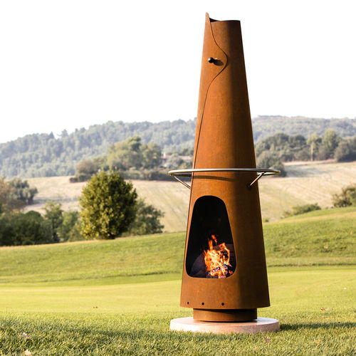 Wood-burning fireplace - Polyflam - free-standing / free-standing / Single-sided