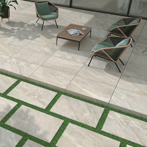 Porcelain stoneware tile - ICARIA - STN - structure / outdoor / garden