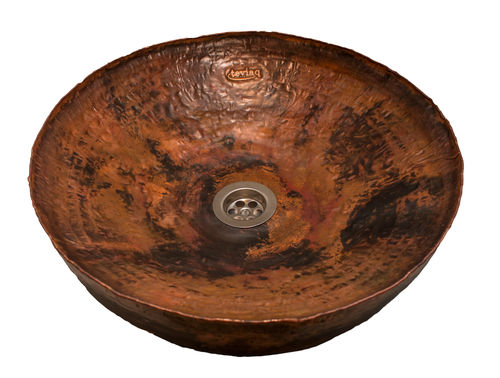 Countertop washbasin - CHUQUI - teviaq - copper / round / contemporary
