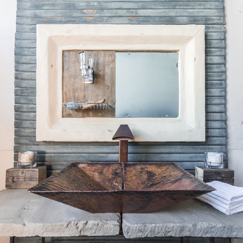 Countertop hand basin - ESPINAR - teviaq - rectangular / copper