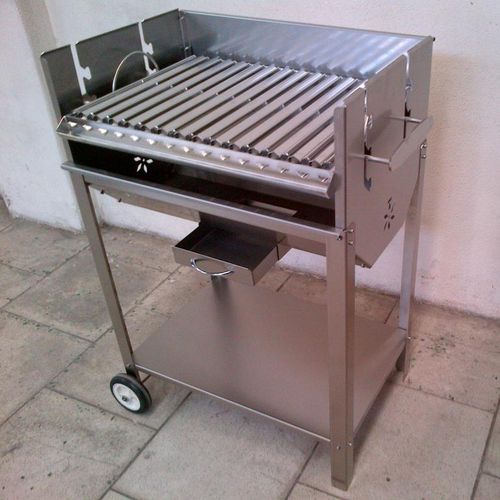 Charcoal barbecue - TECH - NMA PASLANMAZ - on casters / stainless steel
