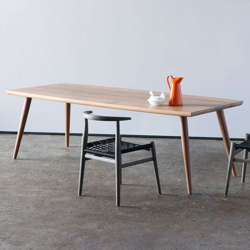 Contemporary dining table - NGUNI - VOGEL - iroko / timber / iroko base