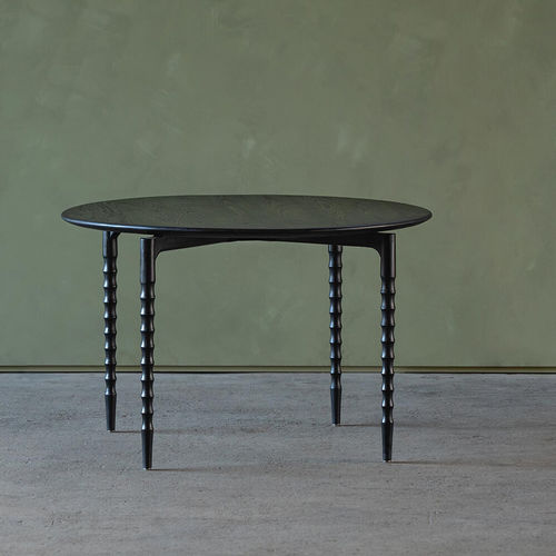Contemporary dining table - RIPPLE - VOGEL - iroko / timber / iroko base