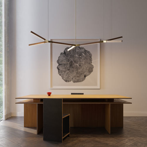 Pendant lamp - BRANCHING BOUGH - Stickbulb - steel / solid wood / contemporary