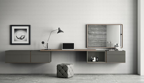 Wall-mounted desk - CONNECTOR  - EMEDE - contemporary / lacquered wood / straight